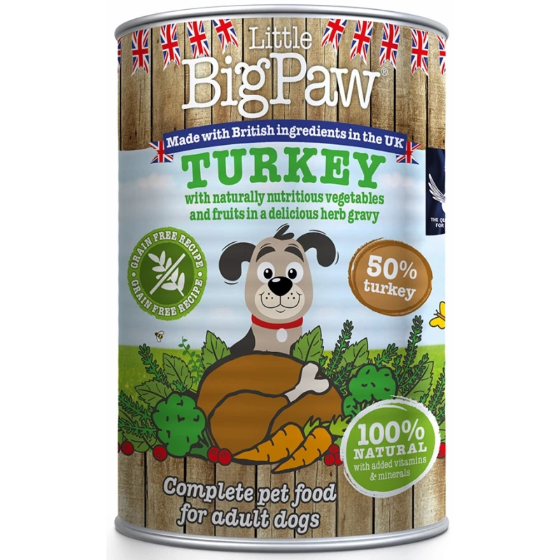 Υγρή Τροφή - Κονσέρβα Σκύλου Little Big Paw Turkey 390gr ΣΚΥΛΟΙ