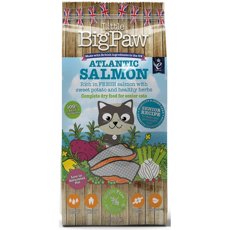 Ξηρά Τροφή Γάτας Little Big Paw Salmon SENIOR  1,5kg ΓΑΤΕΣ