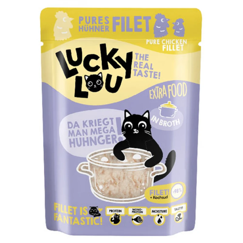 Lucky Lou ExtraFood Φιλέτο Κοτόπουλου σε Ζωμό 70gr Γάτες