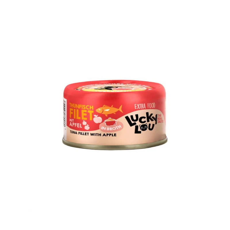 Lucky Lou ExtraFood Φιλέτο Τόνου με Μήλο (σε Ζωμό) Κονσέρβα 70gr Γάτες Lucky Lou ExtraFood Φιλέτο Τόνου με Μήλο (σε Ζωμό) Κονσέρβα 70gr Γάτες