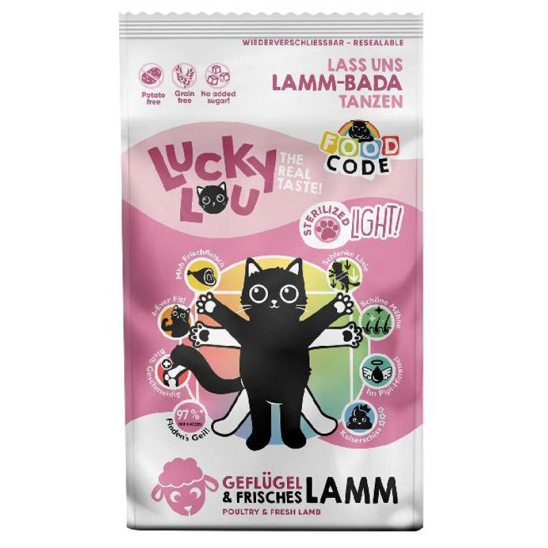 Lucky Lou Food Code Adult Cat Light / Sterilized Πουλερικά & Φρέσκο Αρνί 1,7kg Γάτες Lucky Lou Food Code Adult Cat Light / Sterilized Πουλερικά & Φρέσκο Αρνί 1,7kg Γάτες