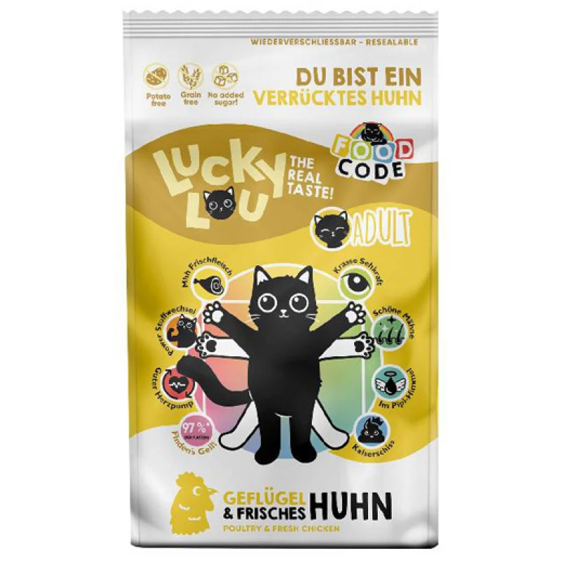 Lucky Lou Food Code Adult Cat Πουλερικά & Φρέσκο Κοτόπουλο 1,7kg Γάτες Lucky Lou Food Code Adult Cat Πουλερικά & Φρέσκο Κοτόπουλο 1,7kg Γάτες