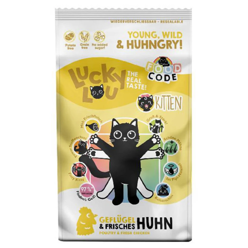 Lucky Lou Food Code Kitten Πουλερικά & Φρέσκο Κοτόπουλο 340gr Γάτες Lucky Lou Food Code Kitten Πουλερικά & Φρέσκο Κοτόπουλο 340gr Γάτες