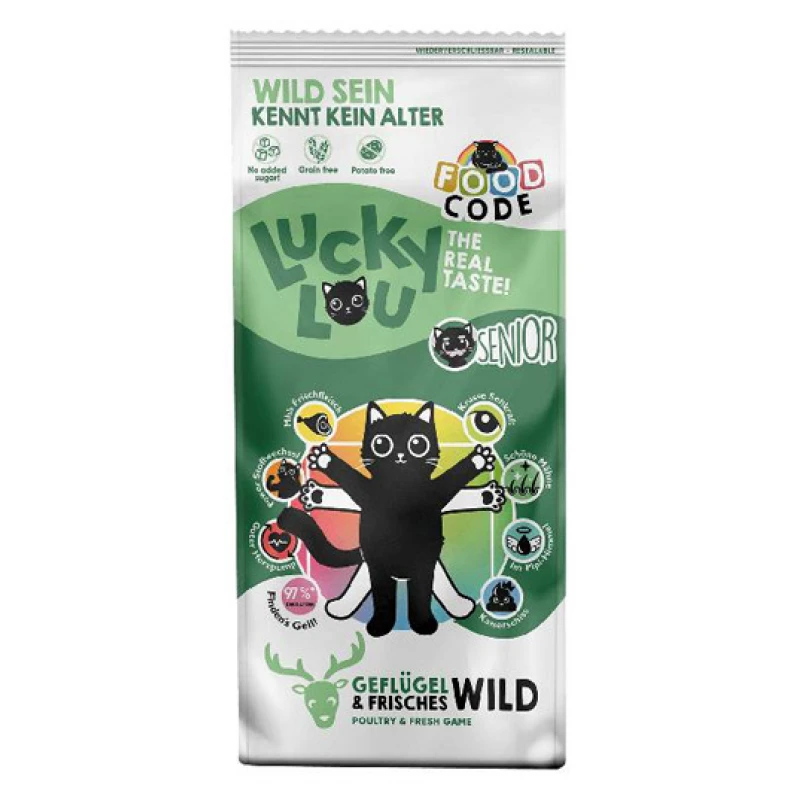 Lucky Lou Food Code Senior Πουλερικά & Φρέσκο Κυνήγι 3kg Γάτες