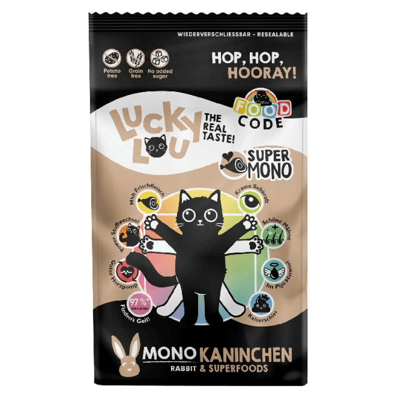 Lucky Lou Food Code SuperMono Κουνέλι & SuperFoods 340gr Γάτες Lucky Lou Food Code SuperMono Κουνέλι & SuperFoods 340gr Γάτες