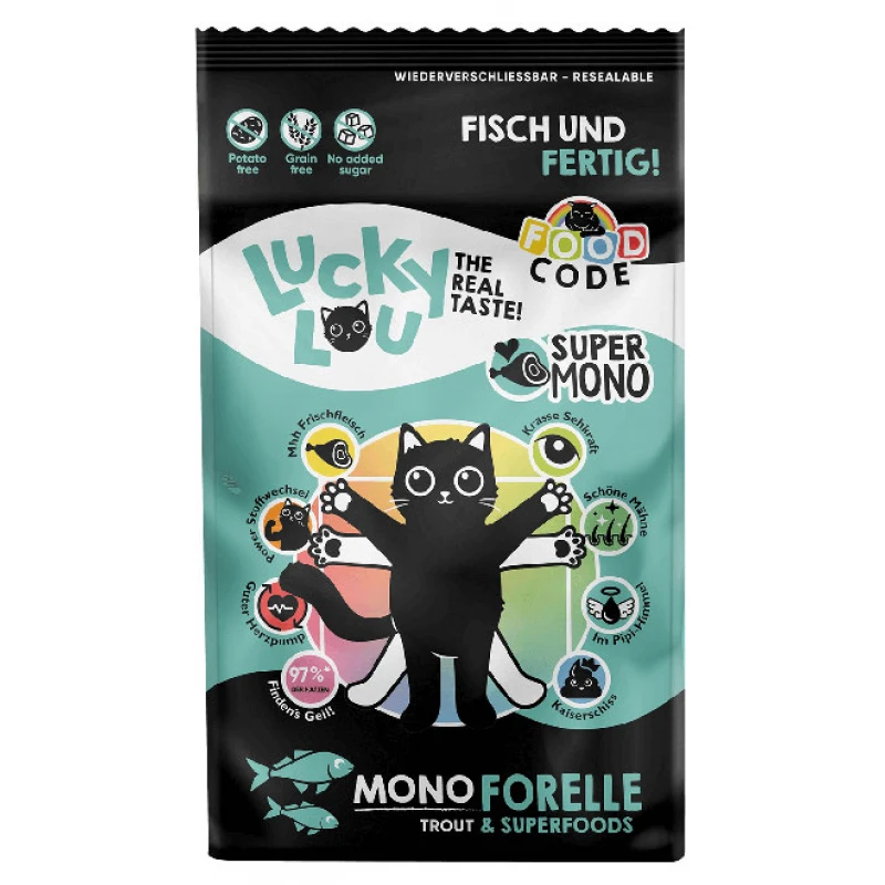Lucky Lou Food Code SuperMono Πέστροφα & SuperFoods 340gr Γάτες Lucky Lou Food Code SuperMono Πέστροφα & SuperFoods 340gr Γάτες