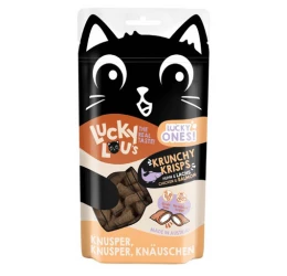 Lucky Lou Λιχουδιά Γάτας Lucky Ones Krunchy Krisps Κοτόπουλο & Σολομός 60gr
