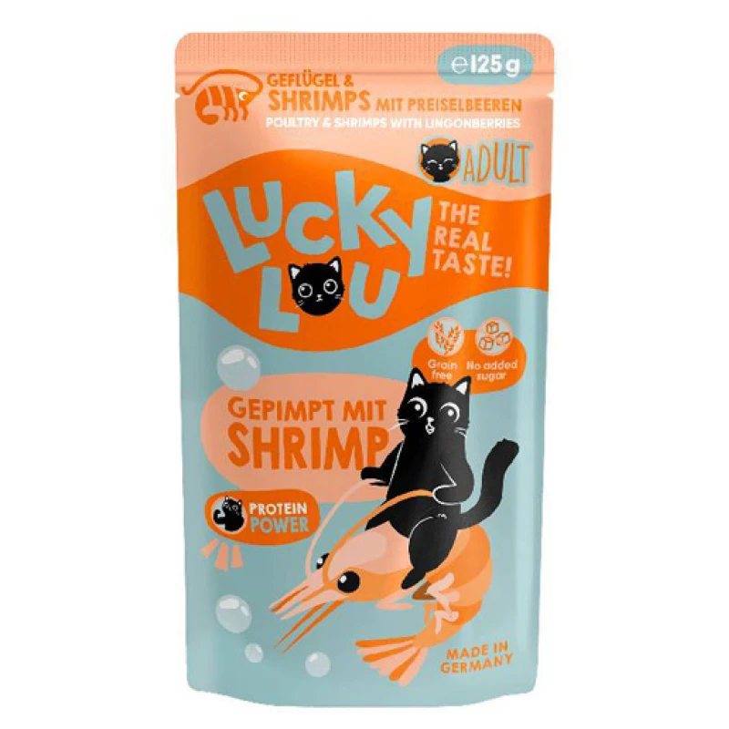 Lucky Lou LifeStage Adult Πουλερικά & Γαρίδες (με Cranberries) 125gr Γάτες