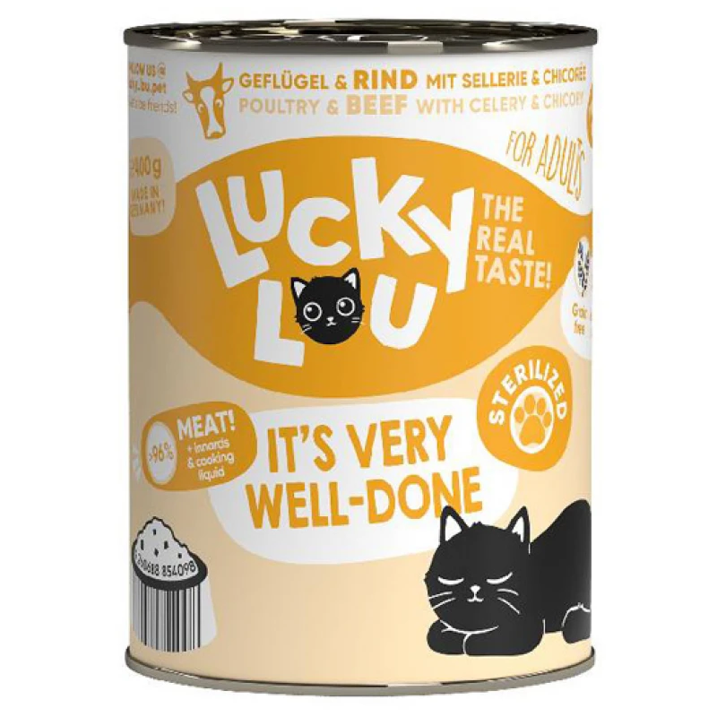 Lucky Lou LifeStage Adult Sterilized Πουλερικά & Βοδινό 400gr Γάτες