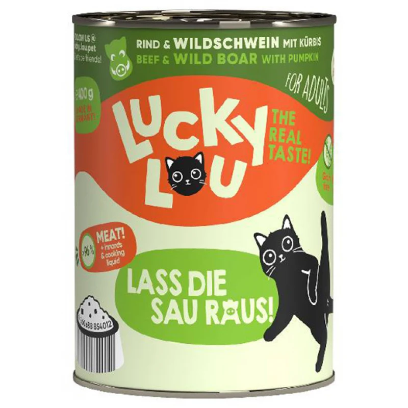 Lucky Lou LifeStage Adult Βοδινό & Αγριογούρουνο 400gr Γάτες