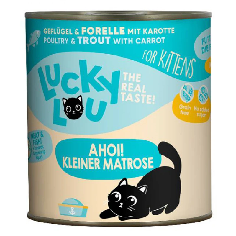 Lucky Lou LifeStage Kitten Πουλερικά & Πέστροφα 800gr Γάτες