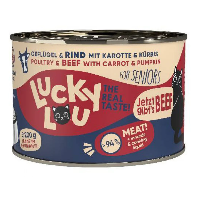 Lucky Lou LifeStage Senior Πουλερικά & Βοδινό 200gr Γάτες Lucky Lou LifeStage Senior Πουλερικά & Βοδινό 200gr Γάτες