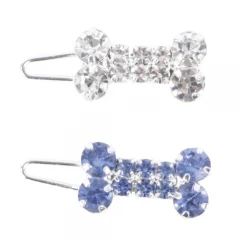 Αξεσουάρ Καλλωπισμού για Σκύλους & Γάτες M-Pets Glam Bone Shape Clip 3x1cm Μπλε & Λευκό