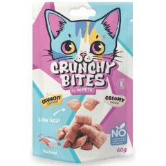 Λιχουδιές Γάτας M-pets Crunchy Bites Cat Snack Seafood Flavour 60gr