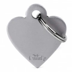Ταυτότητα Σκύλου My Family Basic Grey Heart Small Tag 3x2cm
