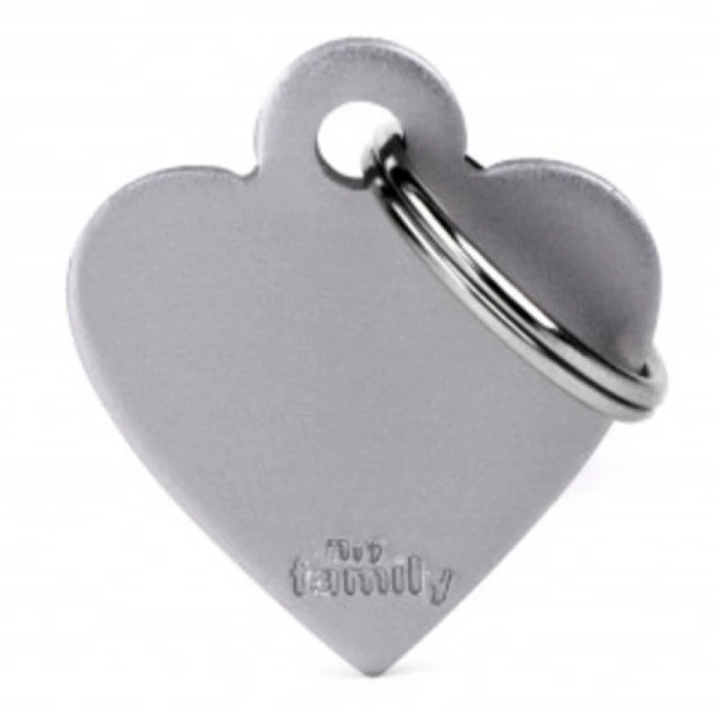 MY FAMILY BASIC GREY HEART SMALL TAG 3X2CM ΤΑΥΤΟΤΗΤΕΣ