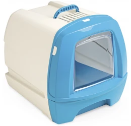 Κλειστή Τουαλέτα Γάτας MPS Cat Toilette 80's TV με Συρτάρι Άμμου 50x40x42h Γαλάζιο