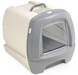 Κλειστή Τουαλέτα Γάτας MPS Cat Toilette 80's TV με Συρτάρι Άμμου 50x40x42h Γκρι