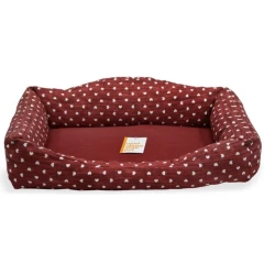 Κρεβάτι Σκύλου και Γάτας Madpet Classic Naira Κόκκινο με Καρδούλες 60x43x14cm