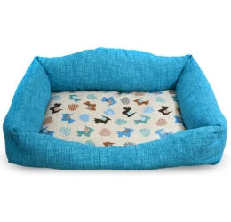 Κρεβάτι Σκύλου και Γάτας Madpet Classic Πετρόλ με Σκυλάκια 60x43x14cm