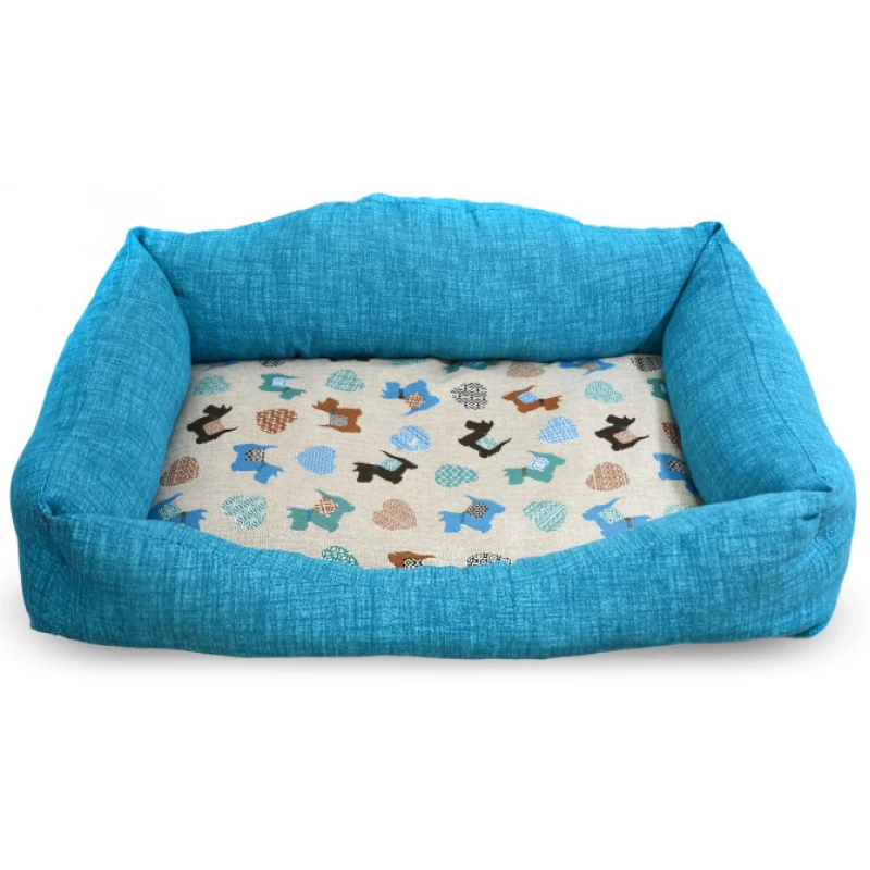 Κρεβάτι Σκύλου και Γάτας Madpet Classic Πετρόλ με Σκυλάκια 60x43x14cm ΣΚΥΛΟΙ