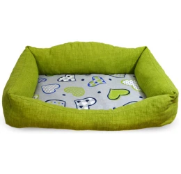 Κρεβάτι Σκύλου και Γάτας Madpet Classic Πράσινο με Καρδιές 60x43x14cm