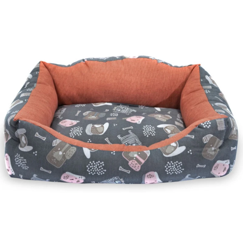 Κρεβάτι Σκύλου και Γάτας Madpet Deluxe Γκρι με Σκυλάκια 55x43x17cm ΣΚΥΛΟΙ