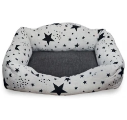 Κρεβάτι Σκύλου και Γάτας Madpet Deluxe Λευκό με Αστέρια 55x43x17cm