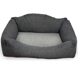 Κρεβάτι Σκύλου και Γάτας Madpet Deluxe Μαύρο Γκρι με Fleece 55x43x17cm