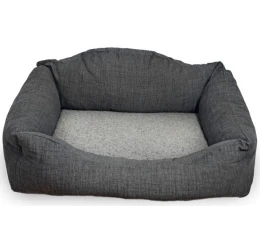 Κρεβάτι Σκύλου και Γάτας Madpet Deluxe Μαύρο Γκρι με Fleece 55x43x17cm