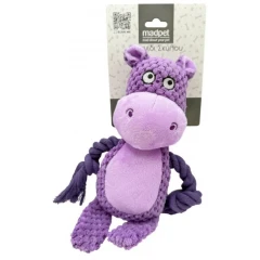 Παιχνίδι Σκύλου Λούτρινο Madpet Hippo με ήχο Μωβ 24x10x6cm