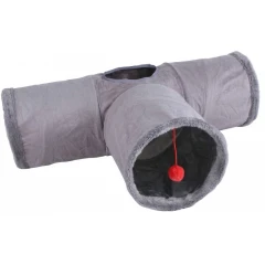 Παιχνίδι Τούνελ Σουέτ 3 Εξόδων για Γάτες Madpet 80x26x25cm Γκρι