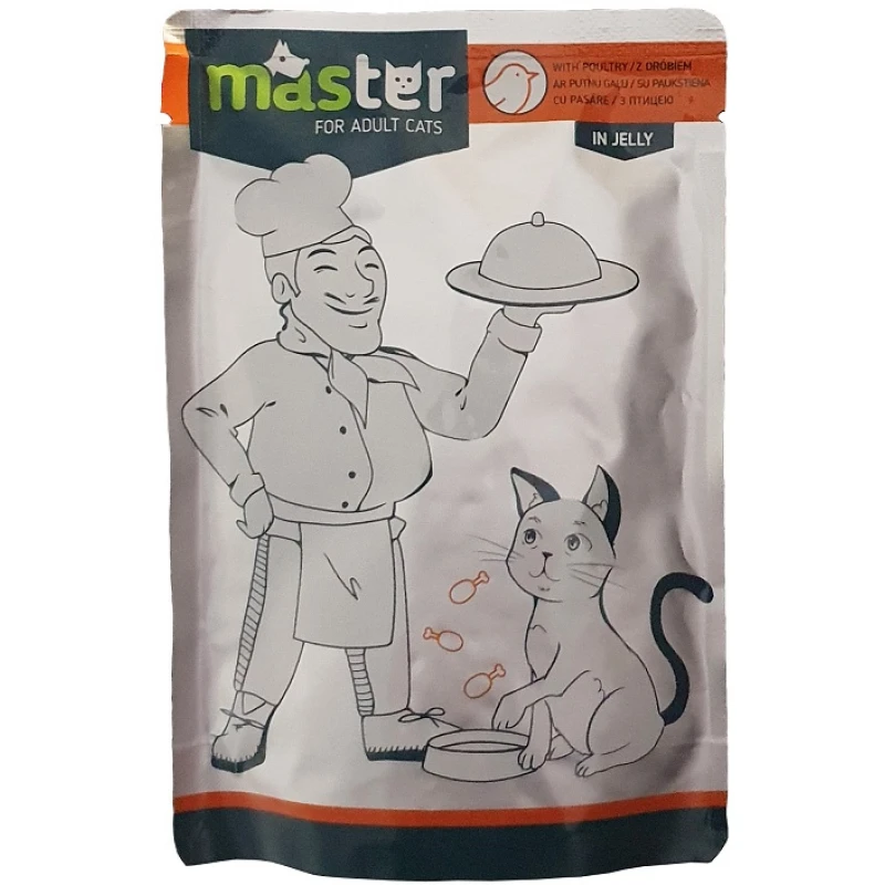 Master Adult Cat Poultry (πουλερικά) in Jelly 80gr 24τμχ (20 + 4 Δώρο) ΓΑΤΕΣ