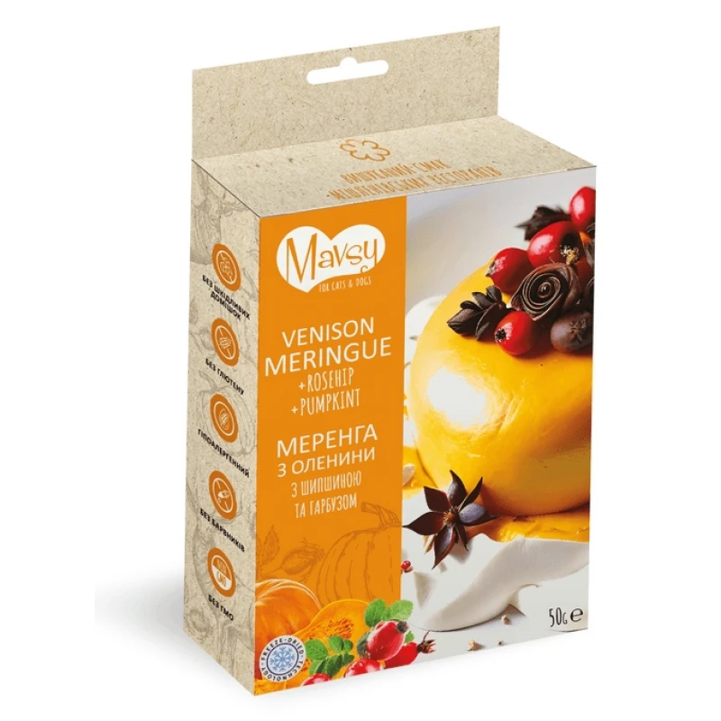 Λιχουδιά Σκύλου Mavsy Freeze Dried Meringue Venison Rosehip and Pumpkin 50gr Σκύλοι Λιχουδιά Σκύλου Mavsy Freeze Dried Meringue Venison Rosehip and Pumpkin 50gr Σκύλοι