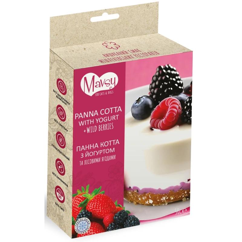Λιχουδιά Σκύλου Mavsy Freeze Dried Panna Cotta Yogurt with Wild Berries 50gr Σκύλοι Λιχουδιά Σκύλου Mavsy Freeze Dried Panna Cotta Yogurt with Wild Berries 50gr Σκύλοι