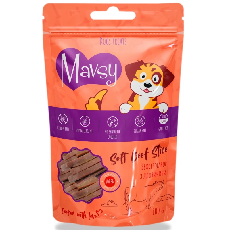 Λιχουδιά Σκύλου Mavsy Soft Beef Slice 100gr Σκύλοι Λιχουδιά Σκύλου Mavsy Soft Beef Slice 100gr Σκύλοι