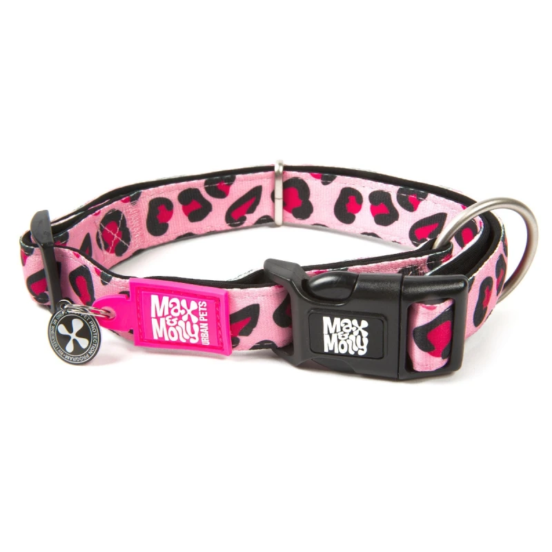 Περιλαίμιο Max & Molly Leopard Pink XSmall 1x22-35cm ΠΕΡΙΛΑΙΜΙΑ - ΟΔΗΓΟΙ - ΣΑΜΑΡΑΚΙΑ