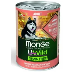 Κονσέρβα Σκύλου Monge Adult Bwild Grain free Κομματάκια σε Σάλτσα 400gr με Σολομό Κονσέρβα Σκύλου Monge Adult Bwild Grain free Κομματάκια σε Σάλτσα 400gr με Σολομό