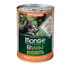 Κονσέρβα Για Κουτάβια Monge Puppy Bwild Grain free Κομματάκια σε Σάλτσα 400gr με Πάπια Κονσέρβα Για Κουτάβια Monge Puppy Bwild Grain free Κομματάκια σε Σάλτσα 400gr με Πάπια