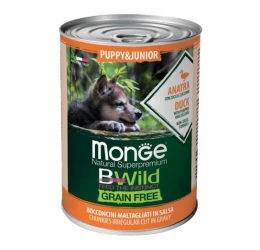 Κονσέρβα Για Κουτάβια Monge Puppy Bwild Grain free Κομματάκια σε Σάλτσα 400gr με Πάπια Κονσέρβα Για Κουτάβια Monge Puppy Bwild Grain free Κομματάκια σε Σάλτσα 400gr με Πάπια