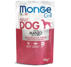 Υγρή Τροφή - Pouch Σκύλου Monge Grill 100gr με Μοσχάρι