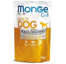 Υγρή Τροφή - Pouch Σκύλου Monge Grill Puppy 100gr με Κοτόπουλο και Γαλοπούλα Υγρή Τροφή - Pouch Σκύλου Monge Grill Puppy 100gr με Κοτόπουλο και Γαλοπούλα