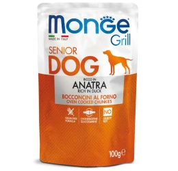 Υγρή Τροφή - Pouch Σκύλου Monge Grill Senior 100gr με Πάπια Υγρή Τροφή - Pouch Σκύλου Monge Grill Senior 100gr με Πάπια