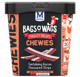 Λιχουδιές Bags O' Wags Chewies Bacon Strips 500g Λιχουδιές Bags O' Wags Chewies Bacon Strips 500g