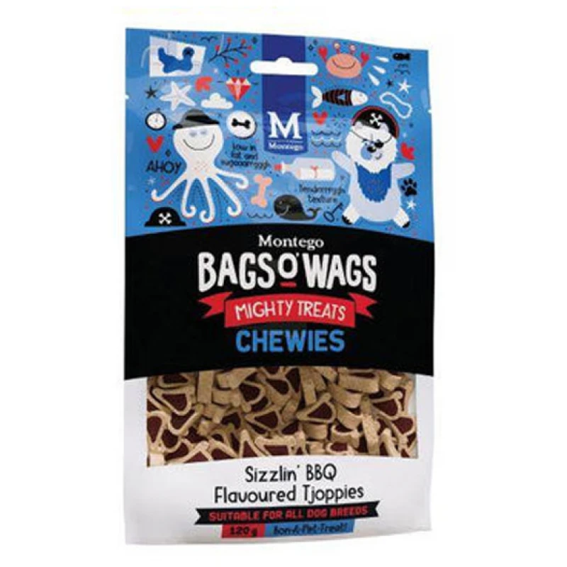 Λιχουδιές Bags O' Wags Chewies BBQ Tjoppies 120g Σκύλοι