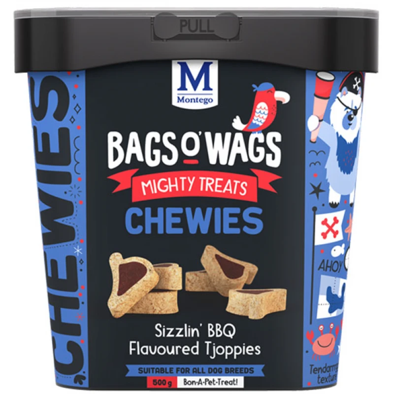Λιχουδιές Bags O' Wags Chewies BBQ Tjoppies 500g Σκύλοι