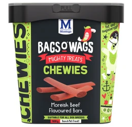 Λιχουδιές Bags O' Wags Chewies Beef Bars 500g Λιχουδιές Bags O' Wags Chewies Beef Bars 500g