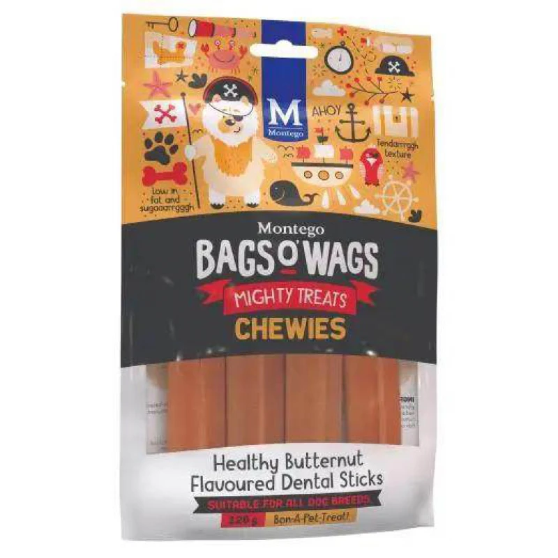 Λιχουδιές Bags O' Wags Chewies Dental Sticks 120g Σκύλοι