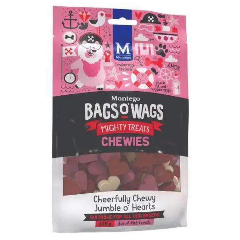 Λιχουδιές Bags O' Wags Chewies Heart Mix 120g Σκύλοι Λιχουδιές Bags O' Wags Chewies Heart Mix 120g Σκύλοι