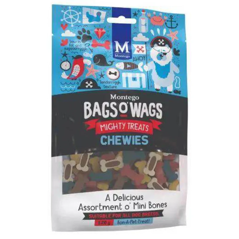 Λιχουδιές Bags O' Wags Chewies Mini Bones 120g Σκύλοι